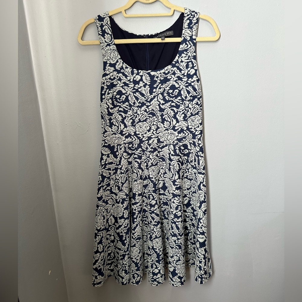 Blue and white floral dress